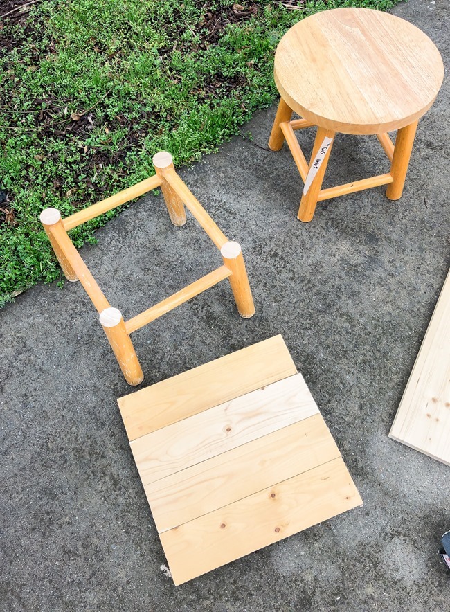 DIY plant stand from upcycled bar stool-11