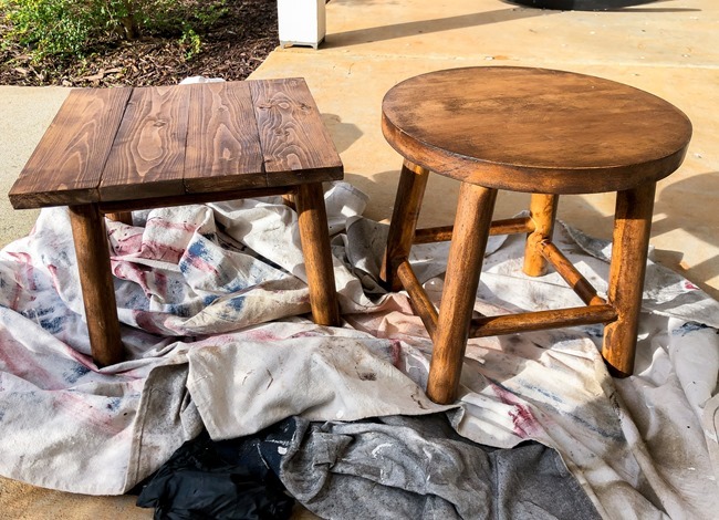 DIY plant stand from upcycled bar stool-14