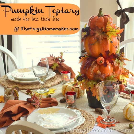 DIY Pumpkin topiary