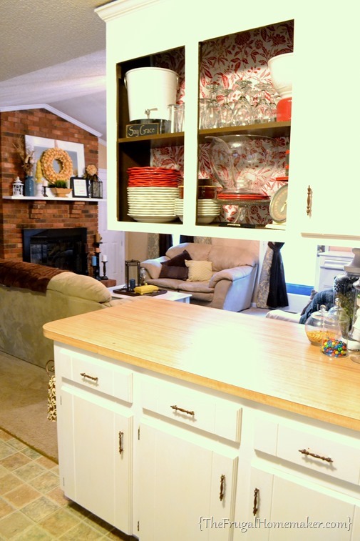 open cabinets in kitchen 