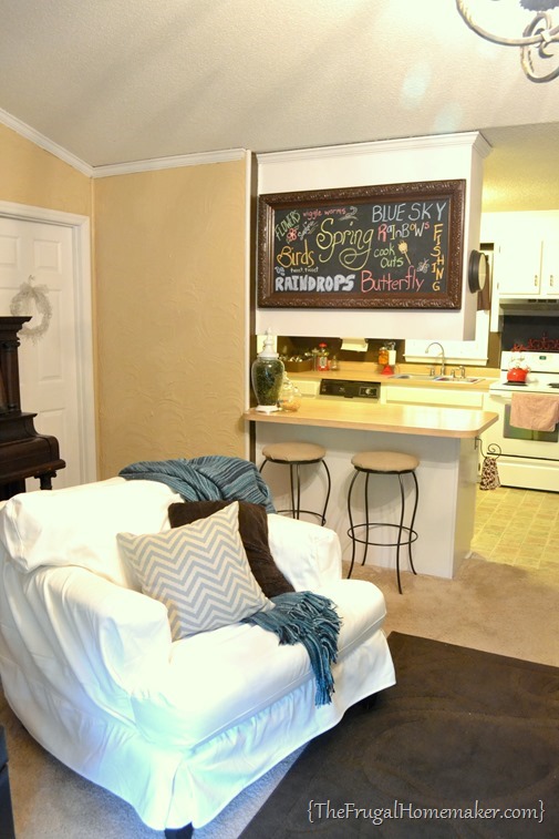 DIY chalkboard in living room 