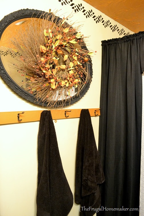 yellow and black bathroom