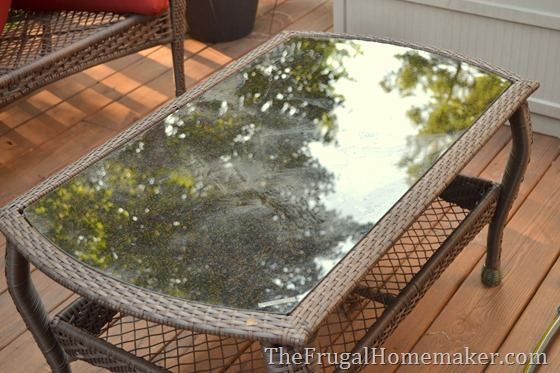 dirty glass table