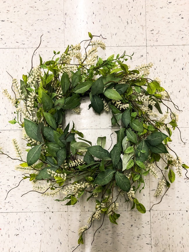 Green and White DIY Simple Spring Wreath-5