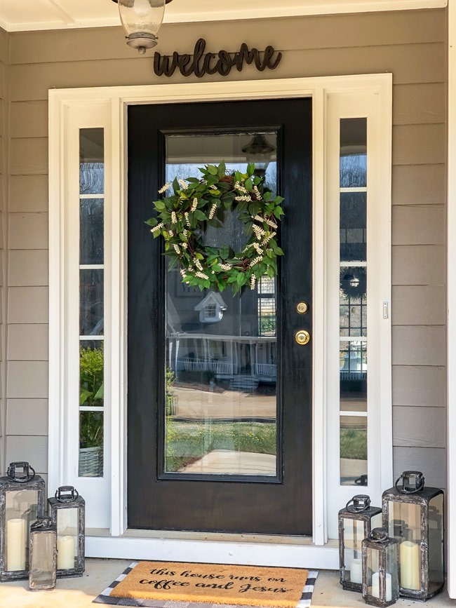 Green and White DIY Simple Spring Wreath-7