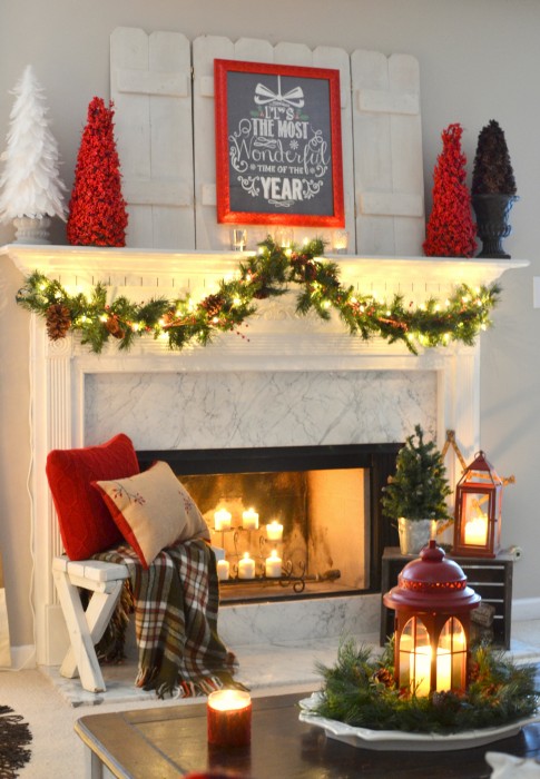 It's the most wonderful time of the year Christmas mantel